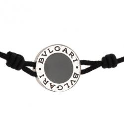 Pre Owned Bvlgari Silver Onyx Bracelet 24CM