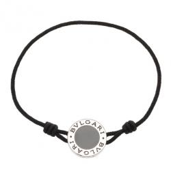 Pre Owned Bvlgari Silver Onyx Bracelet 24CM