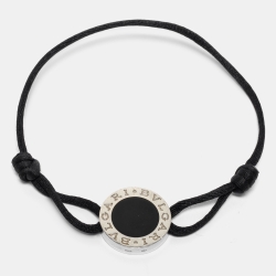 Bvlgari Bvlgari Bvlgari Enamel Sterling Silver Adjustable Cord Bracelet