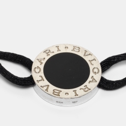 Bvlgari Bvlgari Bvlgari Enamel Sterling Silver Adjustable Cord Bracelet