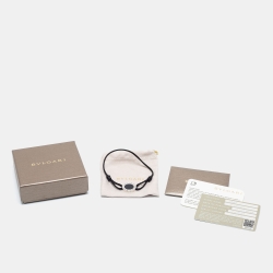 Bvlgari Bvlgari Bvlgari Enamel Sterling Silver Adjustable Cord Bracelet