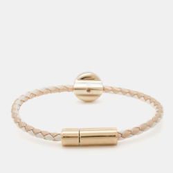 Bvlgari Bvlgari Enamel Leather Gold Tone Bracelet