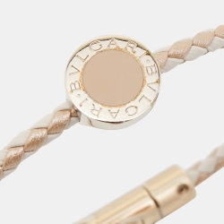 Bvlgari Bvlgari Enamel Leather Gold Tone Bracelet