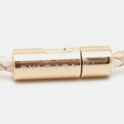 Bvlgari Bvlgari Enamel Leather Gold Tone Bracelet