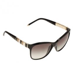 Pre Owned Bvlgari Black Ruffle Cat Eye Sunglasses