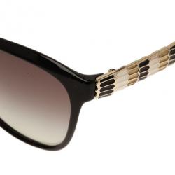 Pre Owned Bvlgari Black Ruffle Cat Eye Sunglasses