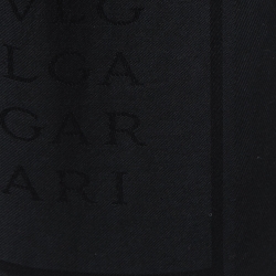 Bvlgari Black Wool and Silk Logomania Scarf