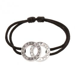 Bvlgari Sterling Silver Black Bracelet 22CM