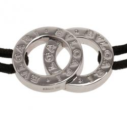 Bvlgari Sterling Silver Black Bracelet 22CM