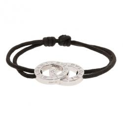 Bvlgari Sterling Silver Black Bracelet 22CM