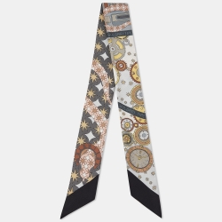 Bvlgari Multicolor Bulgari Time Print Silk Bandeau Scarf