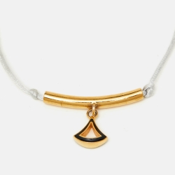 Pre Owned Bvlgari Divas' Dream Enamel Gold Tone Cord Bracelet