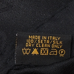 Pre Owned Bvlgari Black Logo Pattern Silk Stole 