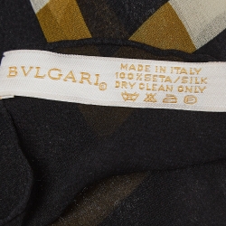 Bvlgari Black Printed Silk Scarf