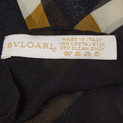 Bvlgari Black Printed Silk Scarf