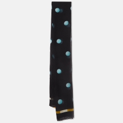 Bvlgari Black Printed Silk Scarf