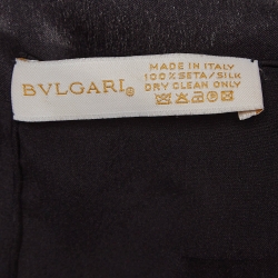 Bvlgari Black Logo Pattern Silk Scarf 