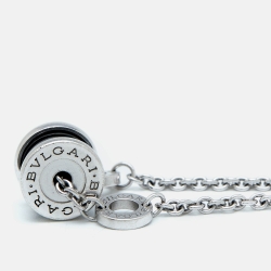 Pre Owned Bvlgari B.Zero1 Save the Children Black Ceramic Sterling Silver Bracelet SM