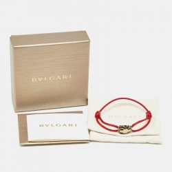 Pre Owned Bvlgari Serpenti Forever Enamel Gold Tone Cord Bracelet