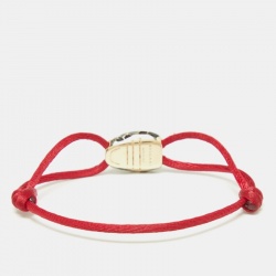 Pre Owned Bvlgari Serpenti Forever Enamel Gold Tone Cord Bracelet