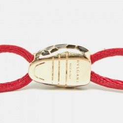 Pre Owned Bvlgari Serpenti Forever Enamel Gold Tone Cord Bracelet