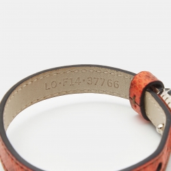 Pre Owned Bvlgari Serpenti Forever Enamel Leather Silver Tone Bracelet