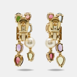 Pre Owned Bvlgari Allegra Multi Gemstones 18k Yellow Gold Earrings