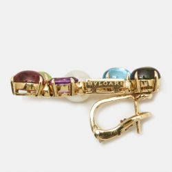 Pre Owned Bvlgari Allegra Multi Gemstones 18k Yellow Gold Earrings