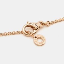 Pre Owned Bvlgari Bvlgari Bvlgari Diamonds Carnelian Mother of Pearl 18k Rose Gold Necklace