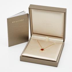 Pre Owned Bvlgari Bvlgari Bvlgari Diamonds Carnelian Mother of Pearl 18k Rose Gold Necklace
