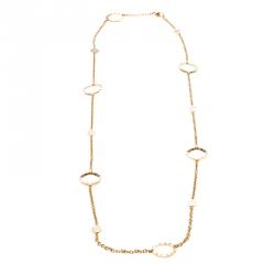 Pre Owned Bvlgari Mother of Pearl & 18k Rose Gold Sautoir Necklace