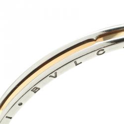 Bvlgari B.Zero1 Steel & 18k Yellow Gold Open Cuff Bracelet 16cm