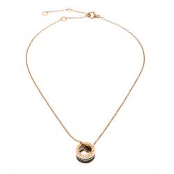 Bvlgari B.Zero1 Black Ceramic 18k Rose Gold Pendant Necklace