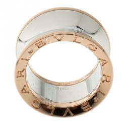 Bvlgari Anish Kapoor B.Zero1 Rose Gold and Steel Ring Size 51