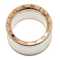 Bvlgari Anish Kapoor B.Zero1 Rose Gold and Steel Ring Size 51