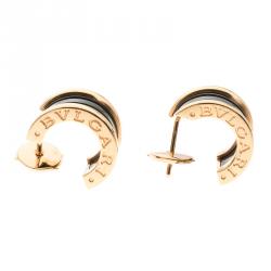 Bvlgari B.Zero1 Black Ceramic 18k Rose Gold Earrings