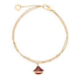 Pre Owned Bvlgari Divas's Dream Carnelian & 18k Rose Gold Bracelet