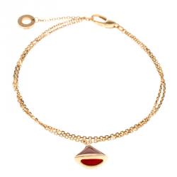 Pre Owned Bvlgari Divas's Dream Carnelian & 18k Rose Gold Bracelet