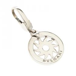 Pre Owned Bvlgari Tondo Sun Sole 18k White Gold Charm Pendant