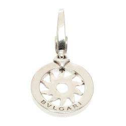 Pre Owned Bvlgari Tondo Sun Sole 18k White Gold Charm Pendant