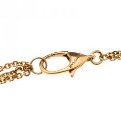 Pre Owned Bvlgari Divas' Dream Turquoise 18k Rose Gold Bracelet Size M/L