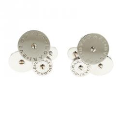 Pre Owned Bvlgari Cicladi Cluster 18k White Gold Clip-on Stud Earrings