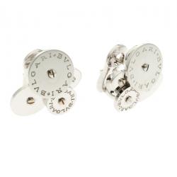 Pre Owned Bvlgari Cicladi Cluster 18k White Gold Clip-on Stud Earrings