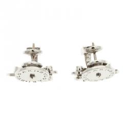 Pre Owned Bvlgari Cicladi Cluster 18k White Gold Clip-on Stud Earrings