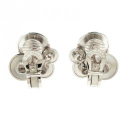 Pre Owned Bvlgari Cicladi Cluster 18k White Gold Clip-on Stud Earrings