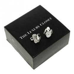 Pre Owned Bvlgari Cicladi Cluster 18k White Gold Clip-on Stud Earrings