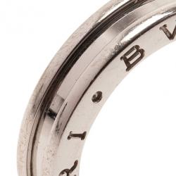 Pre Owned Bvlgari B.Zero1 18K White Gold Ring Size 55