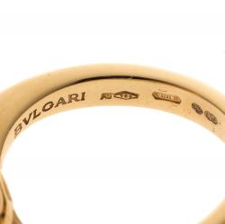 Bvlgari Sassi Amethyst Cabochon 18k Yellow Gold Ring Size 50