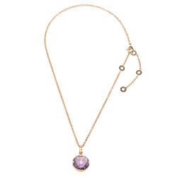Bvlgari Parentesi Amethyst Diamond &18k Rose Gold Pendant Necklace