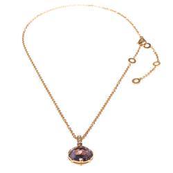 Bvlgari Parentesi Amethyst Diamond &18k Rose Gold Pendant Necklace